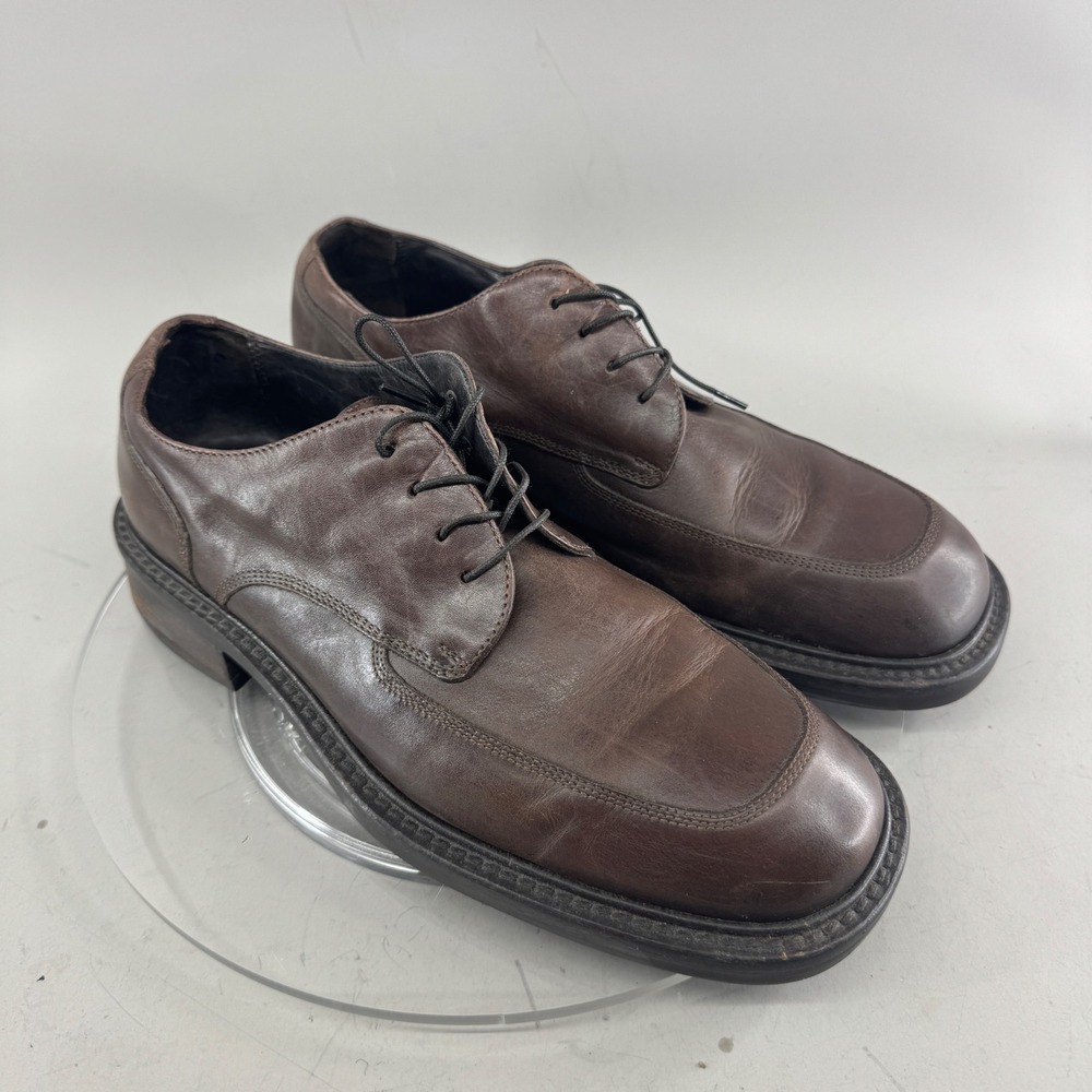 Kenneth Cole New York Mens Leather Apron Toe Oxford Dress Shoes Brown Size 10